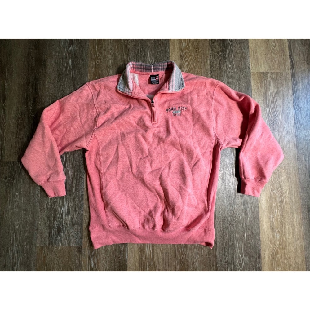 Outfitter Trading‎ Co Quarter Zip Sweatshirt Mens L Pink Excellent Park City UT